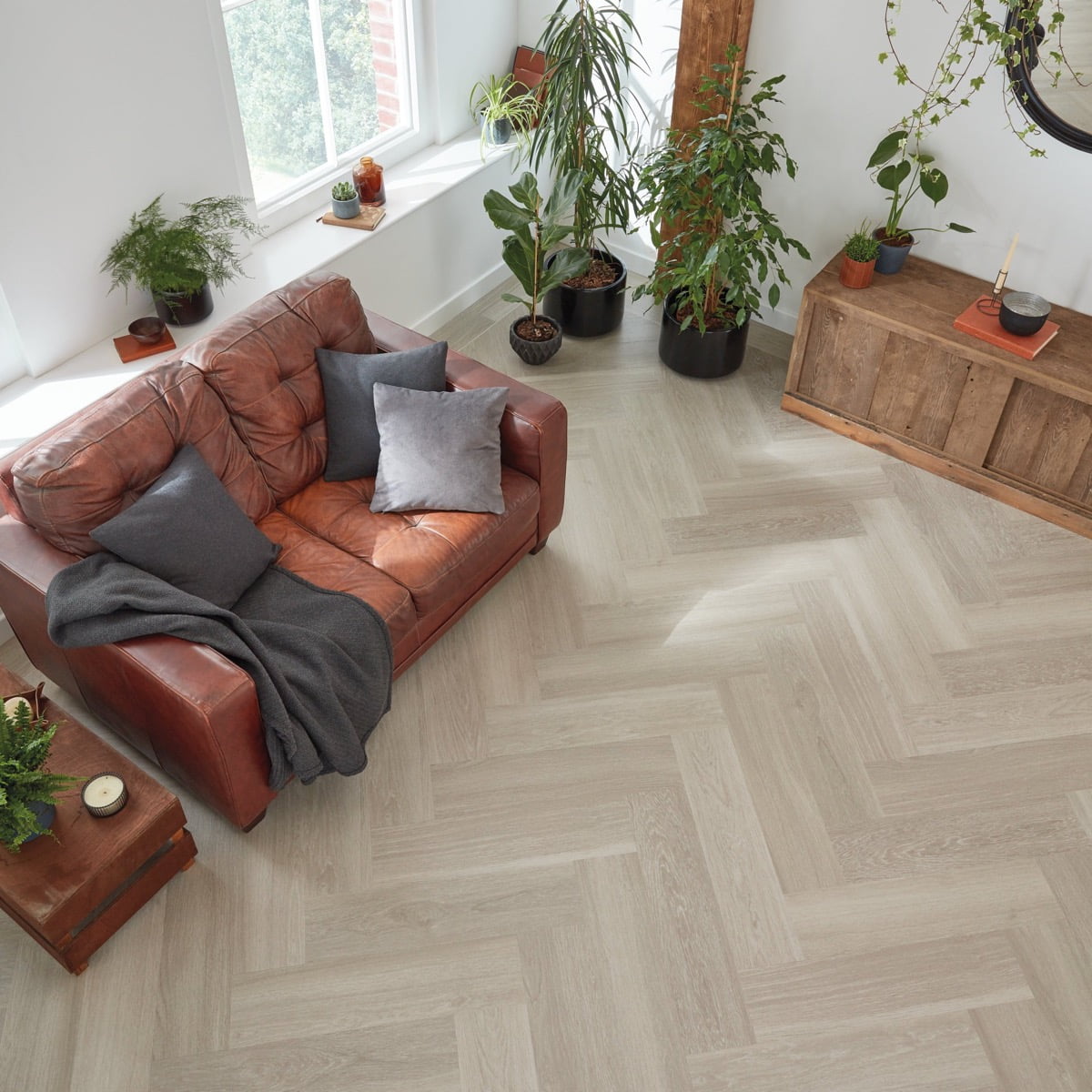 Rigid Core Herringbone Grey Brushed Oak SM-VGW120T-RKP